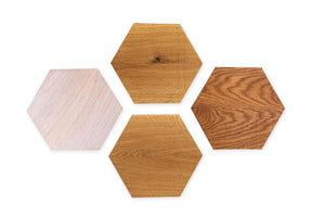 Set of 3 wooden hexagon honeycomb shelves