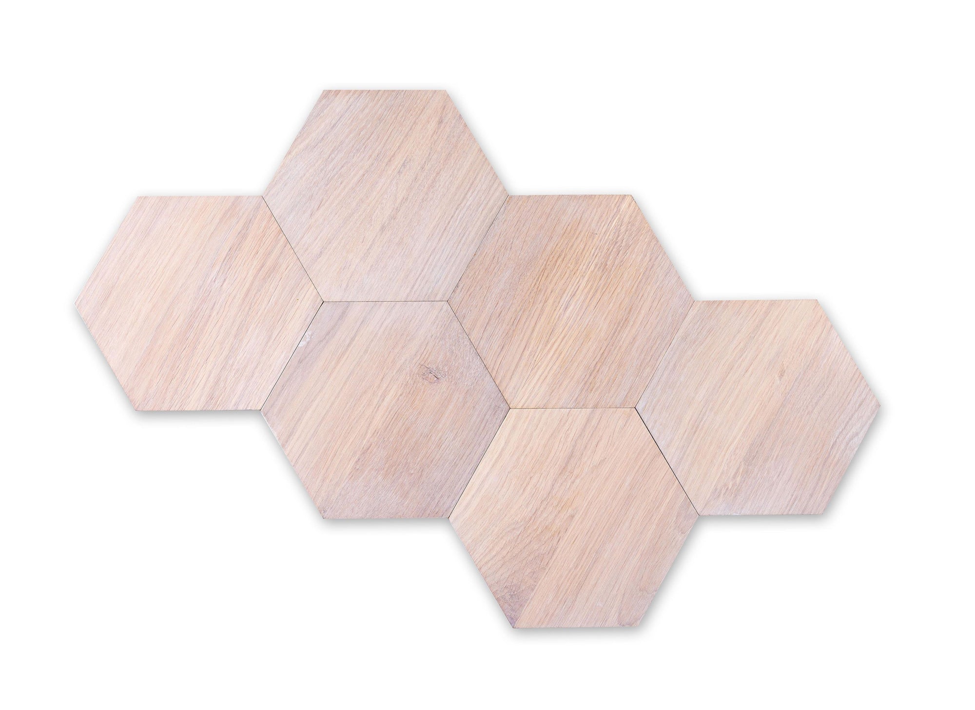 MIDI whitewashed hexagonal wooden wall panels