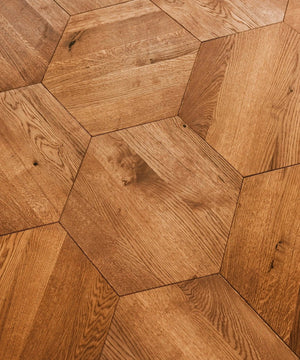 Wooden magnetic wall panel hexagon royal oak MIDI