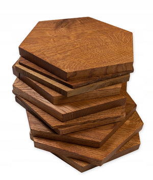 Wooden hexagon wall panels MINI chestnut 3D