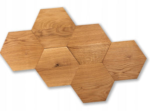 Wooden wall panels hexagon natural oak MINI