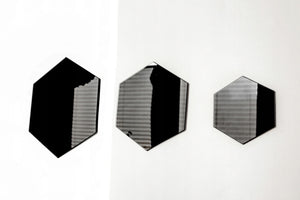 MAXI black hexagon glass wall panel