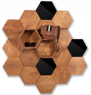 MAXI black hexagon glass wall panel