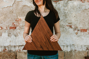 MEGA American walnut triangle wall panels