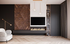 MEGA American walnut triangle wall panels